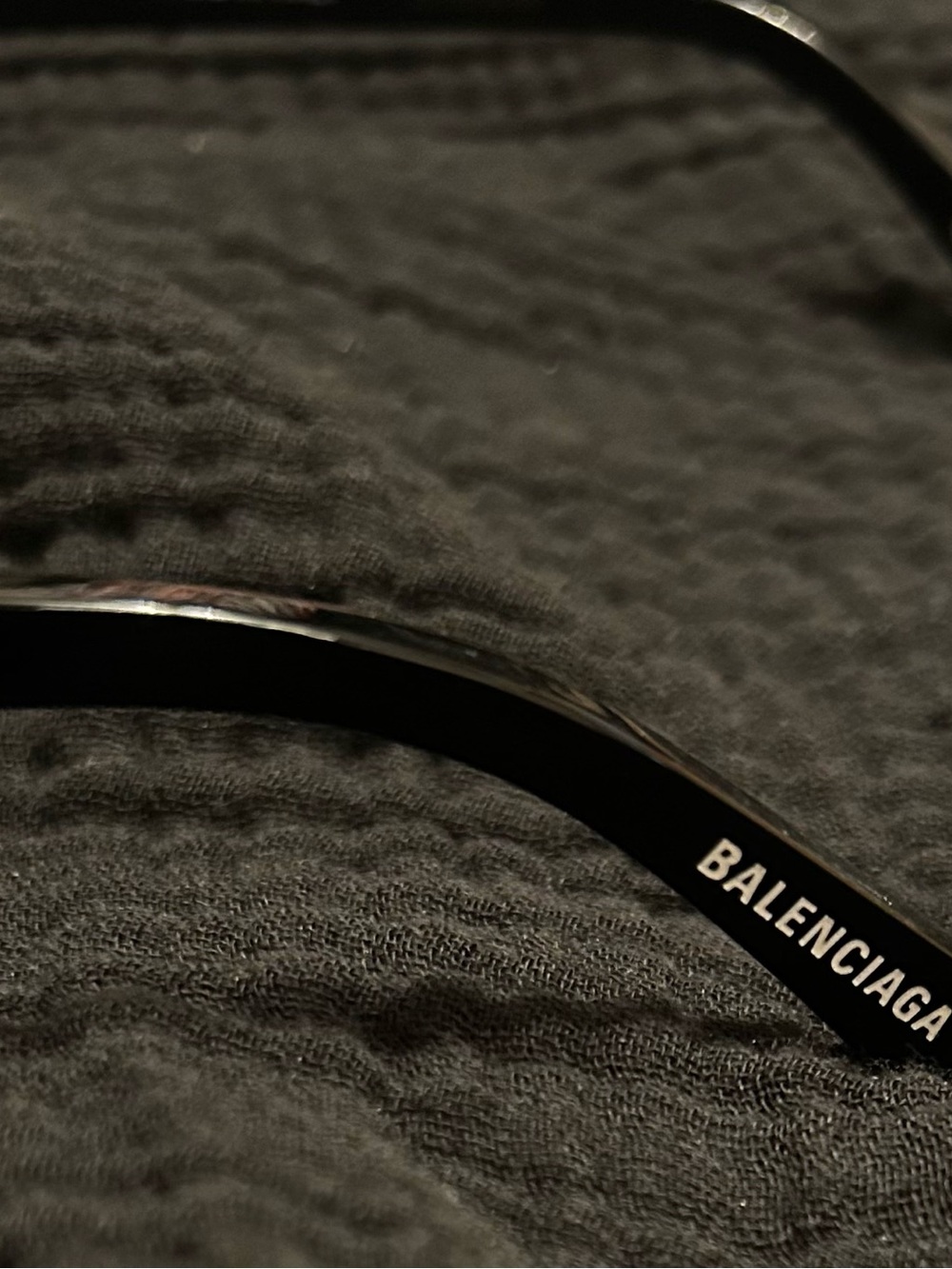 Balenciaga Black Shield Sunglasses with White Accent - Picture 3 of 5